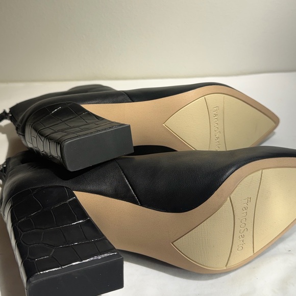 Franco Sarto Black Leather heeled Ankle Boots women’s 9.5 - Picture 9 of 9
